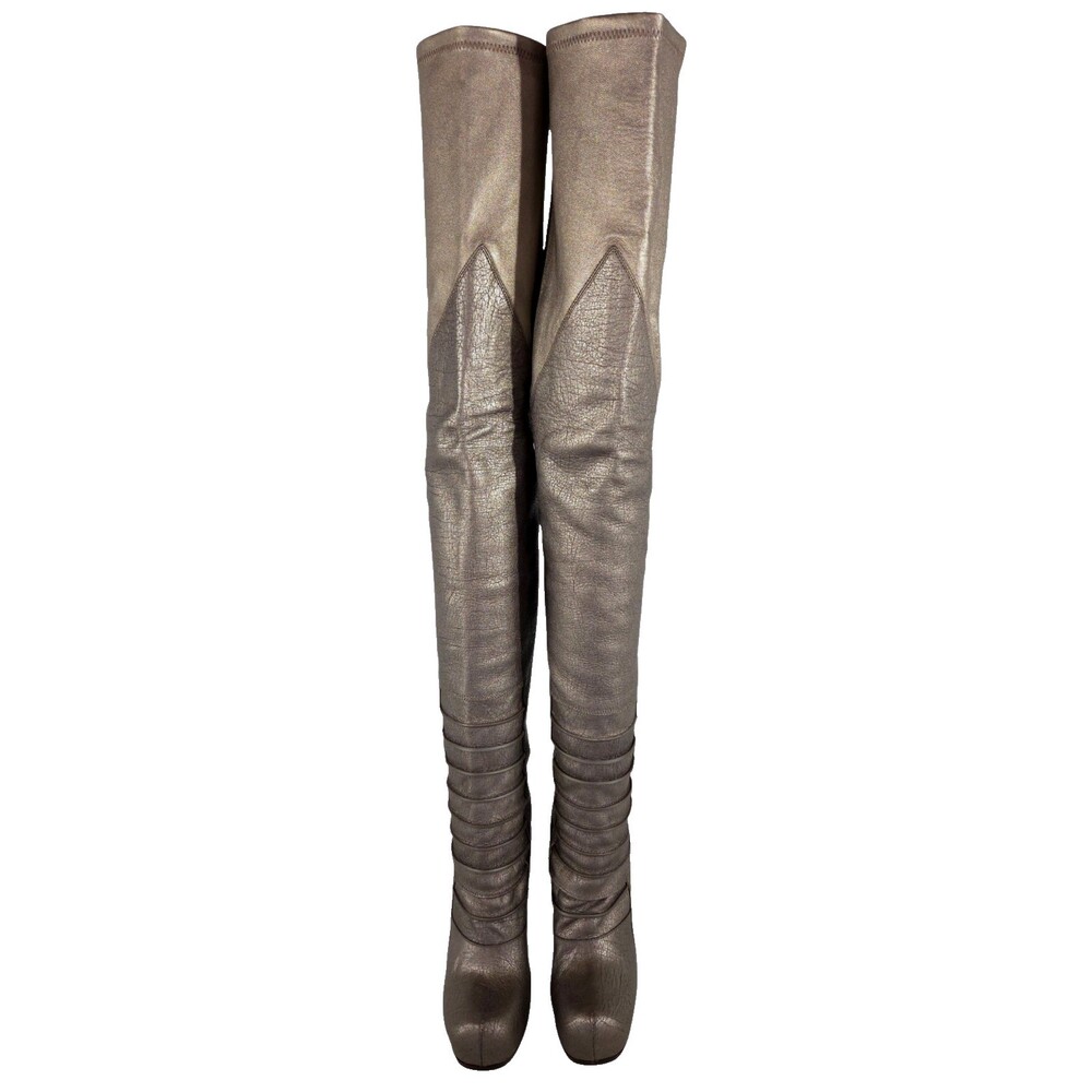Rick Owens Ruhlmann Boots US 6 EU 36 Womens Silver Tall NWOB $2330